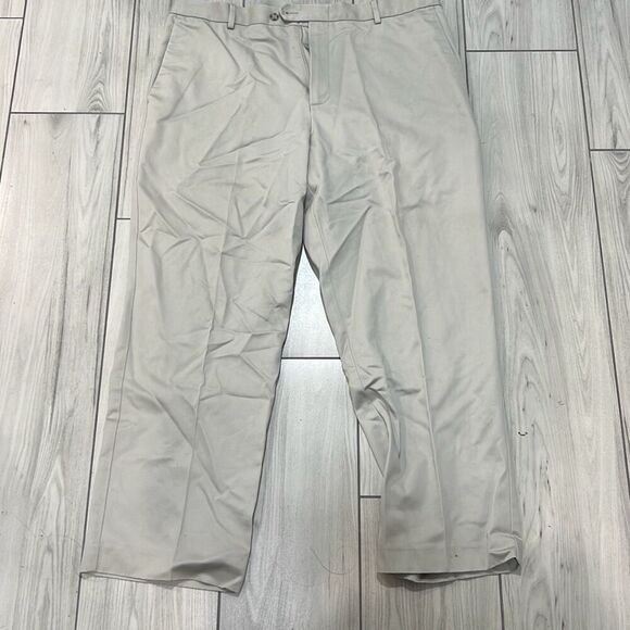 dockers premium flat front relaxed fit never iron pants W38 L30 100% cotton men' - Picture 1 of 5